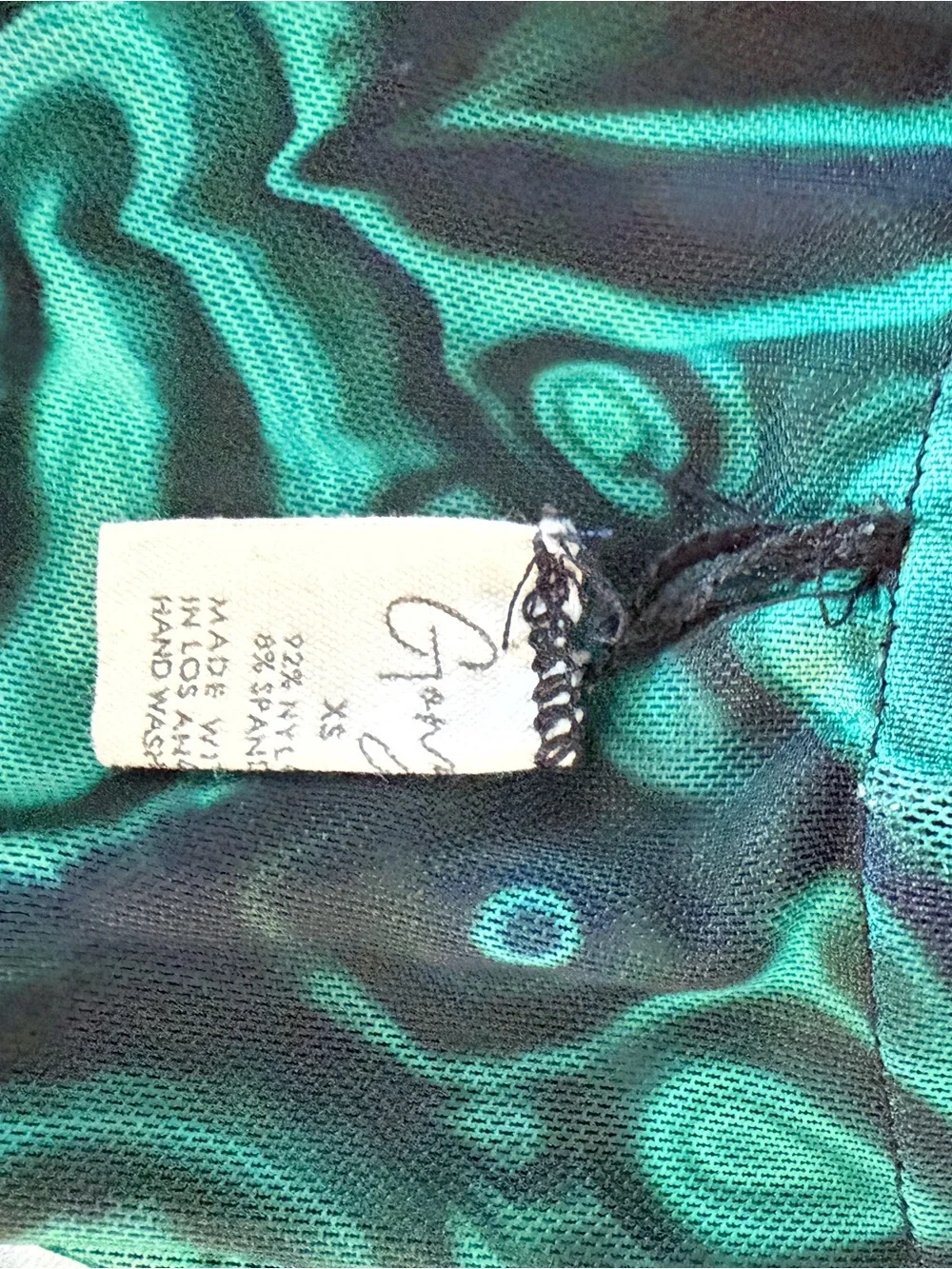 Gonza Emerald & Black Marble-Print Double-Strap Bikini - Picture 5 of 7